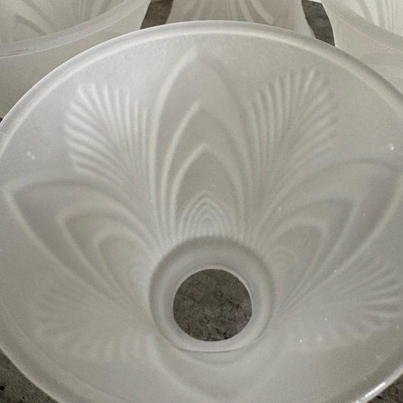 Elegant Frosted Glass Lamp Shades Set of 4 Bell Shaped Ceiling Fan Table Lamp - Picture 3 of 15